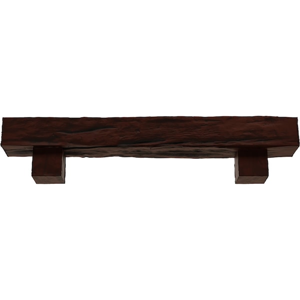 Kit W/ Alamo Corbels, NaturaL Pecan, 6H X 10D X 60W Riverwood Faux Wood Fireplace ManteL